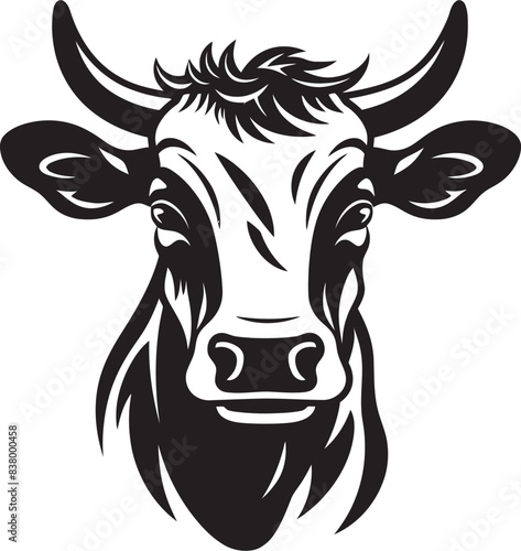 Horned Heritage Logo Vector Graphic Pastoral Panache Cow Iconic Art