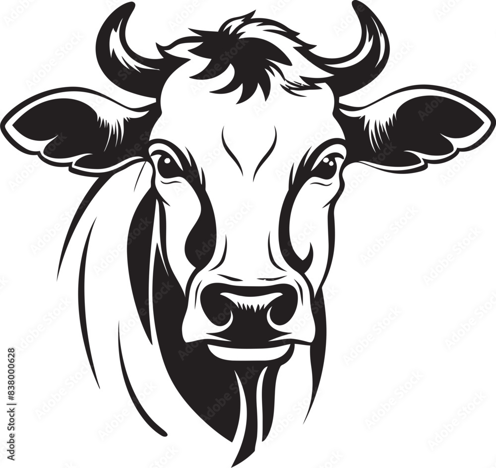 Fototapeta premium Dairy Diva Vector Logo Design Grazing Glory Iconic Cow Icon