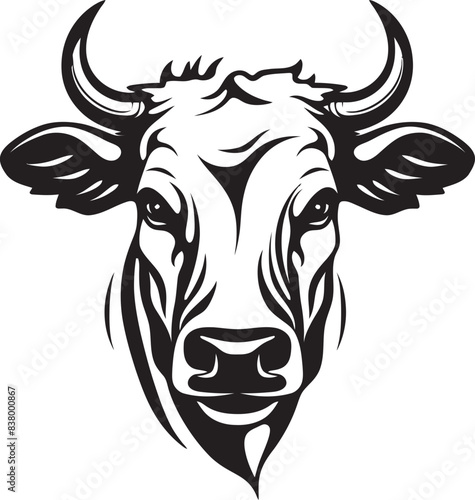 Grazing Glory Iconic Logo Art Moo Majesty Cow Vector Logo