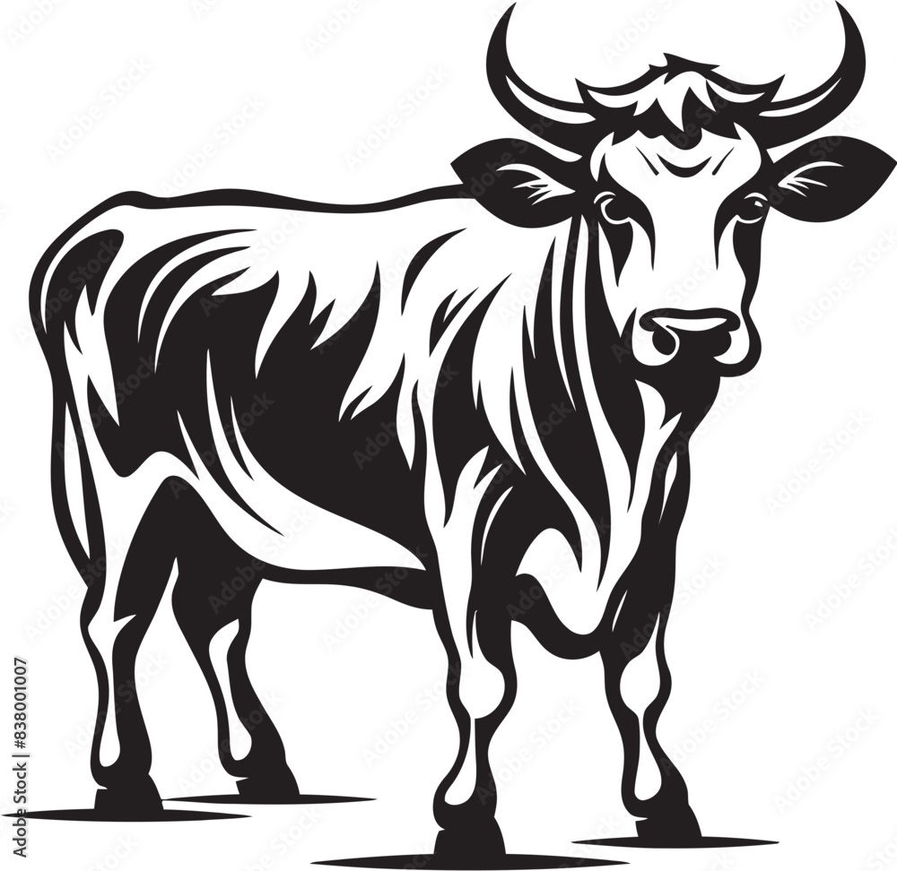 Fototapeta premium Dairy Dazzle Cow Icon Design Hoofed Haven Vector Icon Graphic