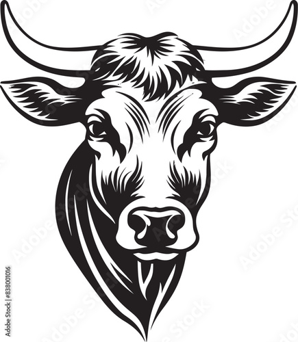 Grazing Glory Iconic Cow Design Moo Majesty Logo Iconic Graphic