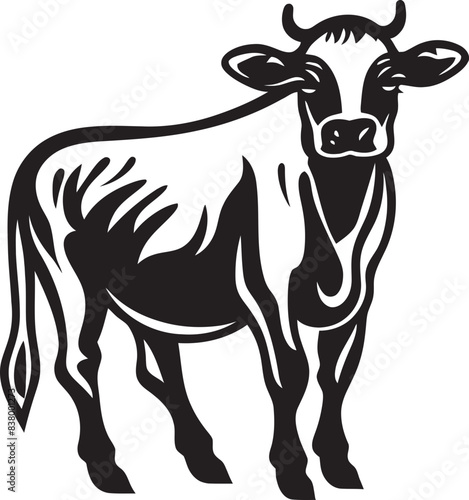 Grazing Glory Iconic Logo Art Moo Majesty Cow Vector Design