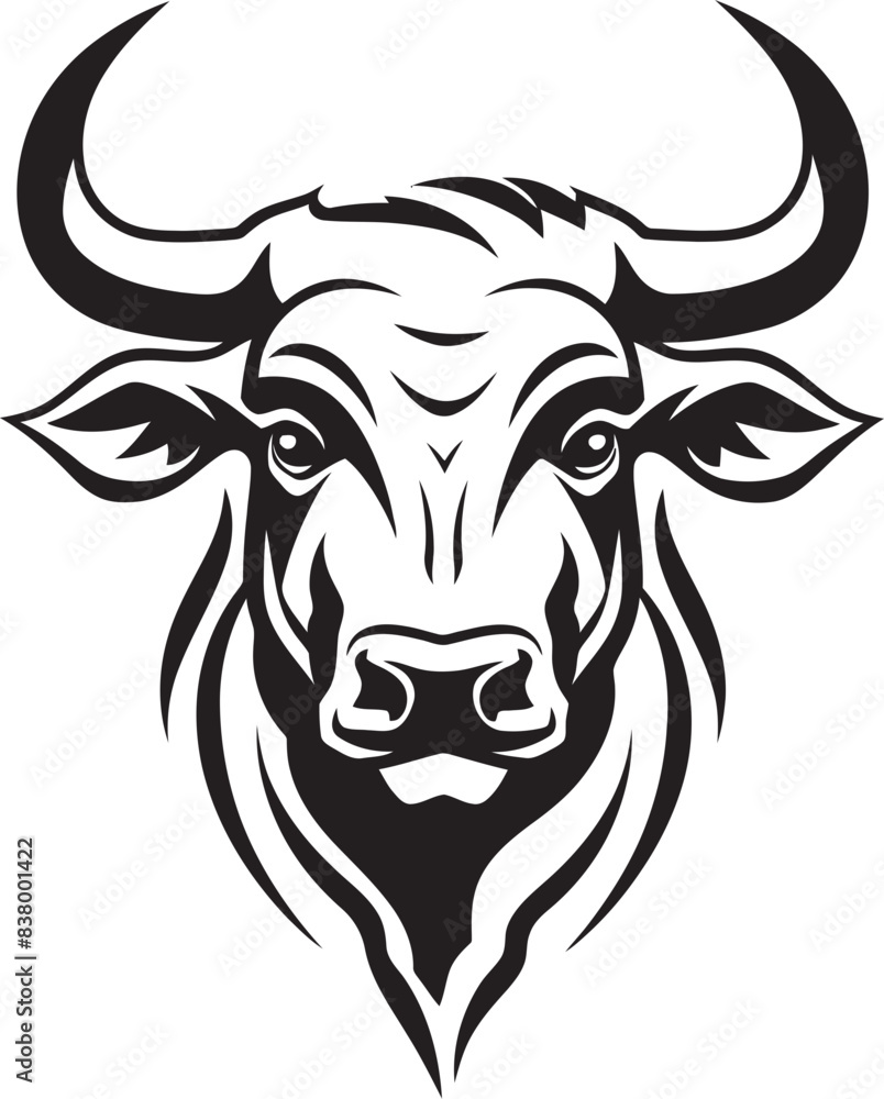 Fototapeta premium Bovine Beauty Vector Logo Design Pastoral Pride Cow Iconic Art