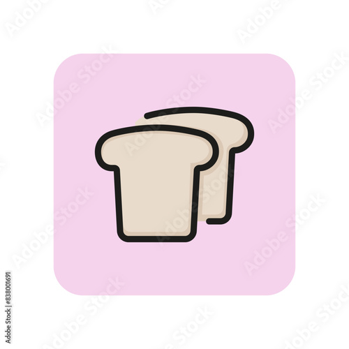 Bread line icon. Toast, slice, loaf. Food concept. Can be used for topics like bakery, breakfast, sandwich