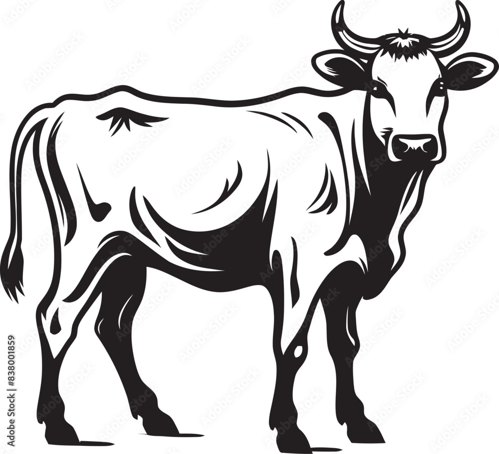 Fototapeta premium Moo Majesty Logo Iconic Graphic Dairy Dream Cow Vector Logo