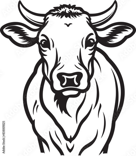Moo Majesty Vector Logo Art Pastoral Panache Icon Design Graphic