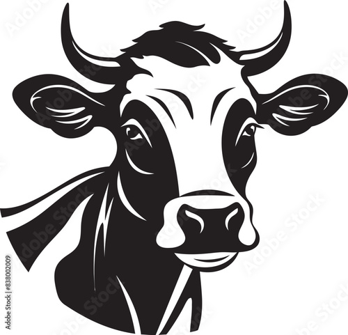 Moo Muse Iconic Logo Art Dairy Delight Logo Vector Icon