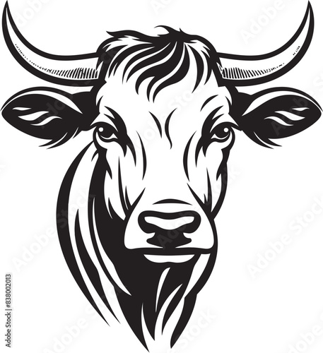 Pastoral Panache Cow Icon Design Dairy Dazzle Vector Logo Art