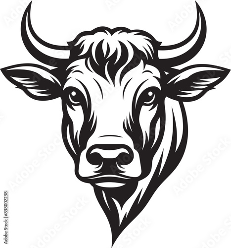 Grazing Glamour Logo Vector Graphic Pastoral Panache Cow Icon Design