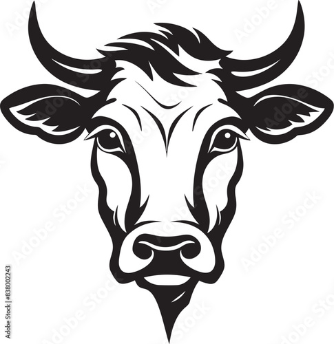 Pastoral Panache Cow Icon Design Meadow Majesty Iconic Logo Icon