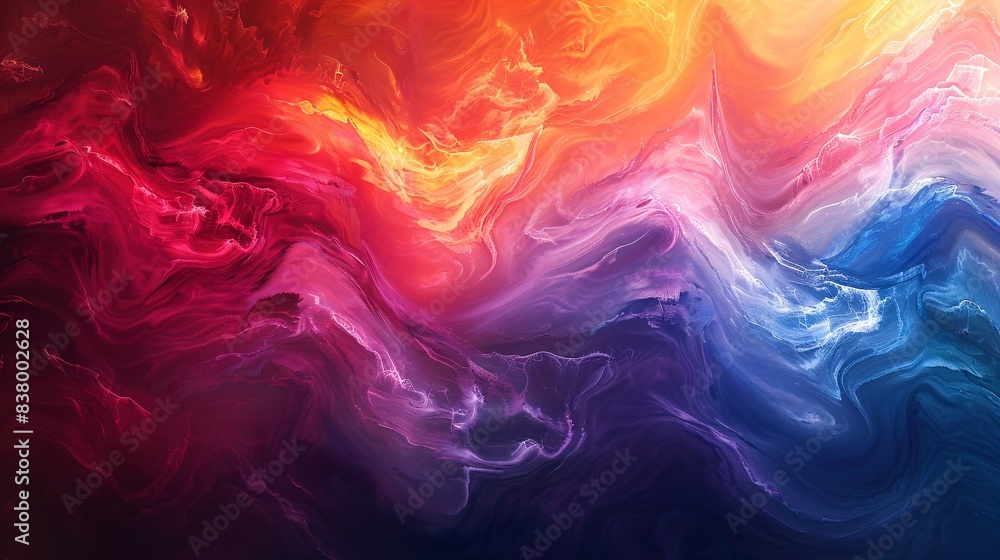 Vibrant Spectrum: Create an abstract art piece featuring a vibrant spectrum of colors, blending seamlessly from warm reds and oranges to cool blues and purples. Focus on smooth gradients and dynamic Vibrant Spectrum: Create an abstract art piece featuring a vibrant spectrum of colors, blending seamlessly from warm reds and oranges to cool blues and purples. Focus on smooth gradients and dynamic