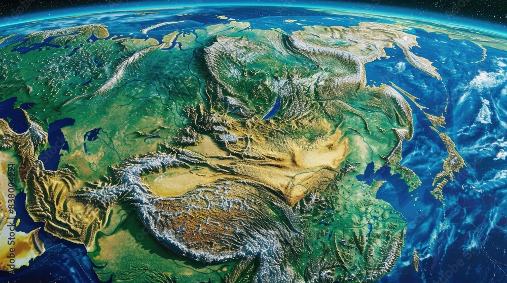 Physical Map Of Eurasia Europe And Asia Flattened Satellite View Of 1000 F 838004221 Gip2lW5qUE5WVwQZF5XNHCWvS3QmsaFT