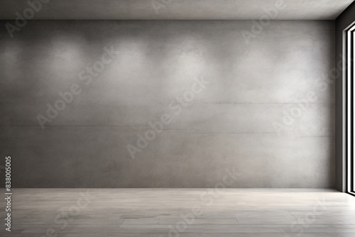 Empty room with concrete wall and sunlight. Mock up, 3D Render © Юлия Васильева