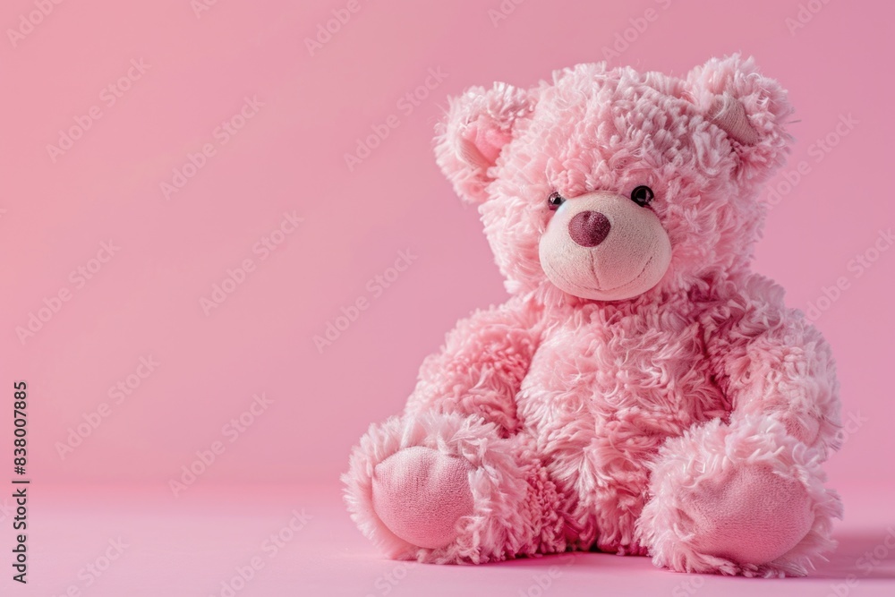 Pink teddy bear on pink background Pink teddy bear on pink background