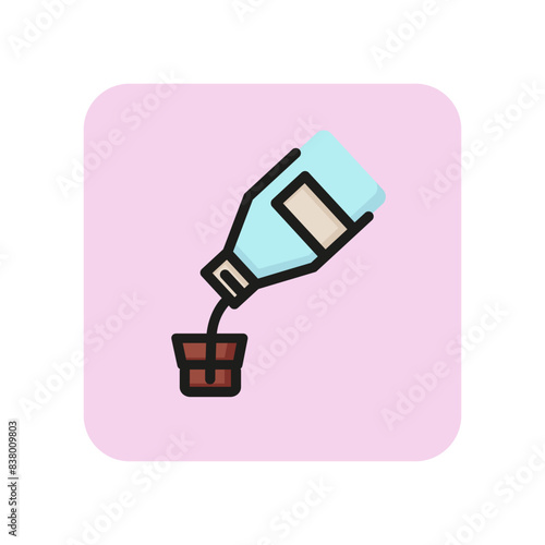 Pharmaceutical syrup line icon. Pouring, dose, measuring cup. Flu concept. Vector illustration can be used for topics like cough relief, pharmacy, treatment