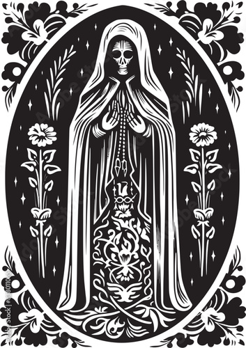Santa Muerte Serpent Icon Santa Muerte Day of the Dead Logo