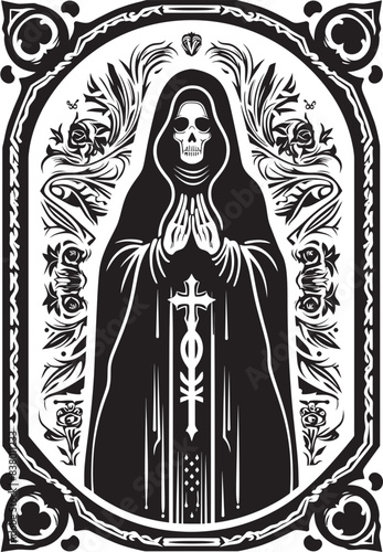 Santa Muerte Fortune Teller Vector Santa Muerte Snake Graphic