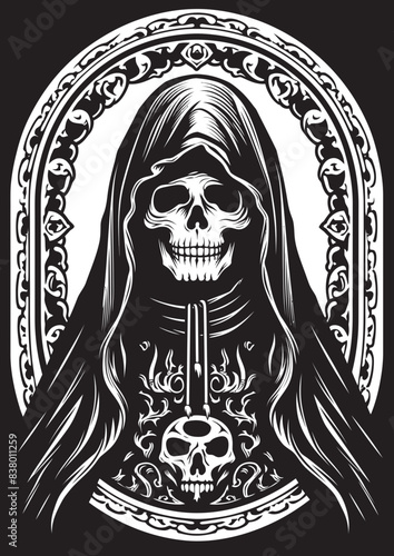 Santa Muerte Candle Graphic Symbol Santa Muerte Death Goddess Logo