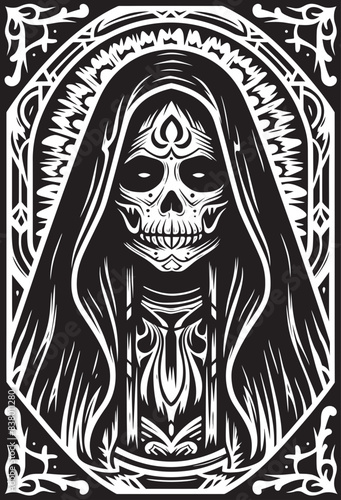 Santa Muerte Snake Graphic Santa Muerte Mystery Icon