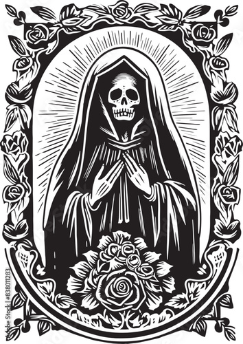 Santa Muerte Gothic Design Santa Muerte Fortune Teller Vector