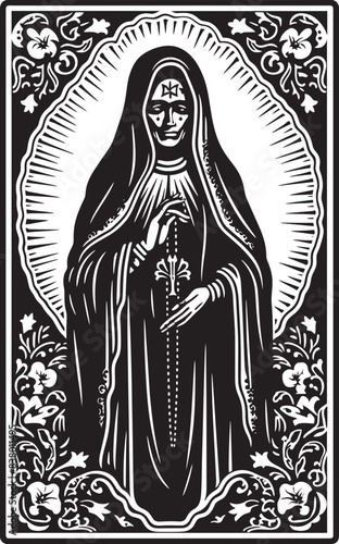 Santa Muerte Iconography Artwork Gothic Santa Muerte Graphic Vector