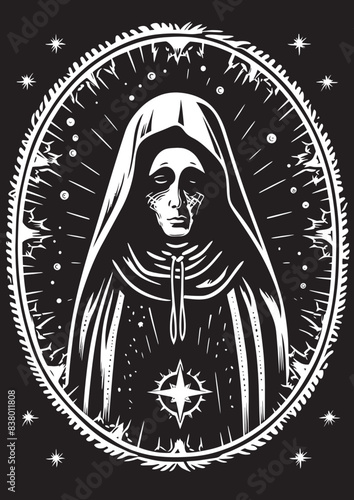 Santa Muerte Catrina Design Vector Santa Muerte Sacred Heart Art