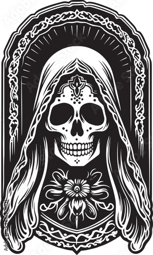 Santa Muerte Angel of Death Logo Santa Muerte Tattoo Graphic Design