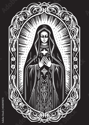 Santa Muerte Day of the Dead Design Santa Muerte Crystal Ball Vector