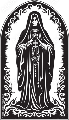 Santa Muerte Praying Design Santa Muerte Dagger Vector Art