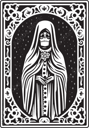 Santa Muerte Dagger Vector Art Santa Muerte Gold Coin Graphic