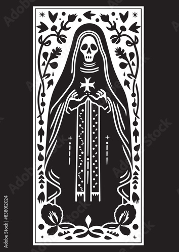 Santa Muerte Modern Icon Vector Santa Muerte Day of the Dead Design