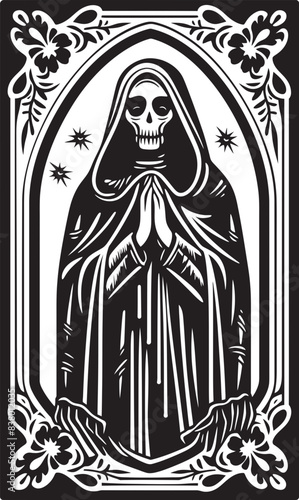 Santa Muerte Day of the Dead Design Santa Muerte Dark Art Vector Illustration