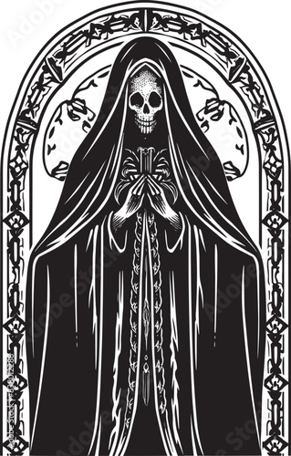 Santa Muerte Dagger Graphic Design Santa Muerte Wings Logo Icon