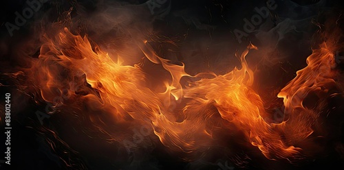 fire texture on a black background | [ a ] fire engulfs a black background, with a red extinguisher and a red fire extinguisher visible in the foreground