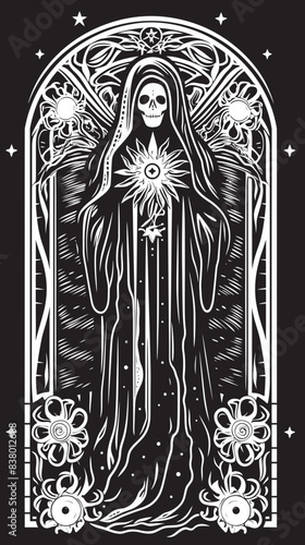 Santa Muerte Robe Vector Art Crystal Santa Muerte Graphic Design