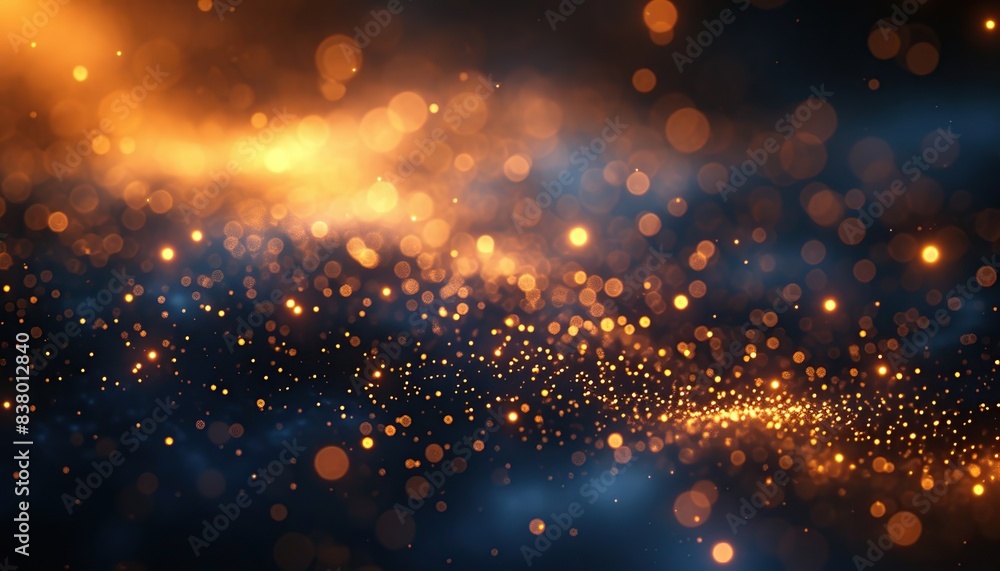 Obraz premium The background of shining gold, the flickering of golden sparks on a dark background, the concept of a holiday and gifts