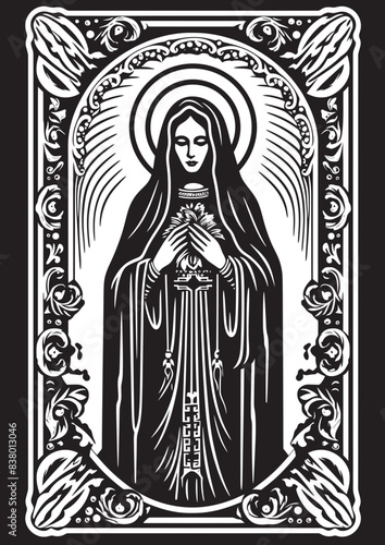 Day of the Dead Logo with Santa Muerte Evil Eye Design with Santa Muerte
