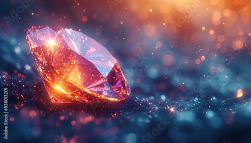 A shining diamond on a bokeh background