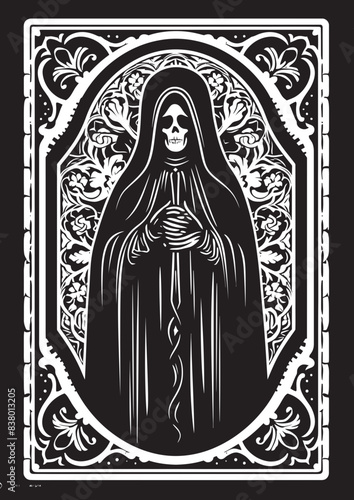 Dagger Icon Vector of Santa Muerte Skull Design Symbol of Santa Muerte
