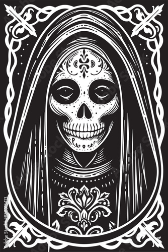 Mysterious Icon Design of Santa Muerte Sacred Site Vector of Santa Muerte
