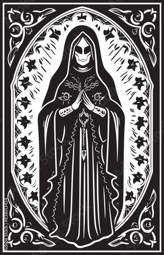 Santa Muerte Scythe Graphic Santa Muerte Hooded Icon