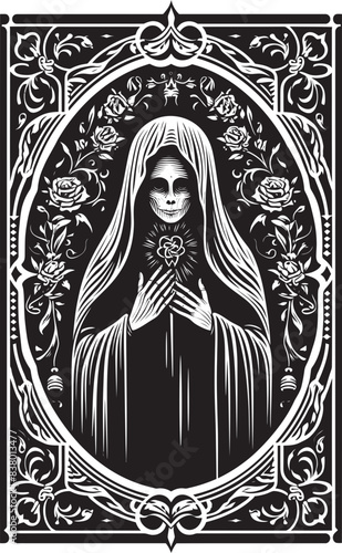 Gothic Santa Muerte Emblem Santa Muerte Shrine Iconography
