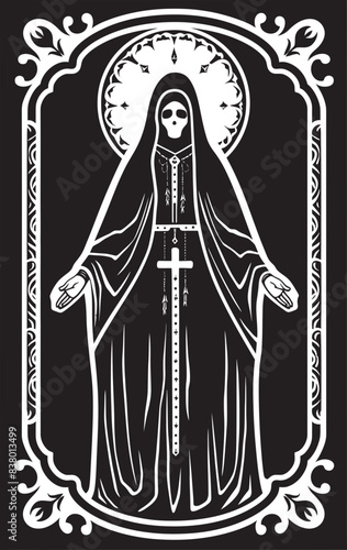 Santa Muerte Robe Design Candlelit Santa Muerte Logo