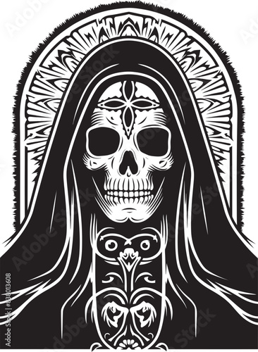 Reaper Graphic Santa Muerte Face Icon Santa Muerte