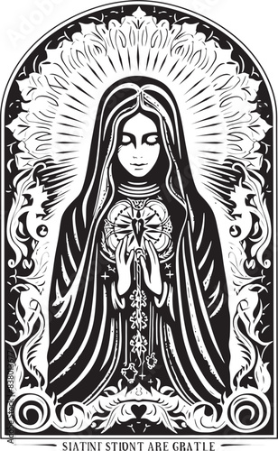Traditional Tattoo Santa Muerte Scythe Graphic Logo Santa Muerte