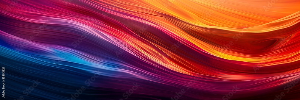 Fototapeta premium Vivid Abstract Colorful Wave Pattern with Dynamic Flowing Lines and Gradient Hues