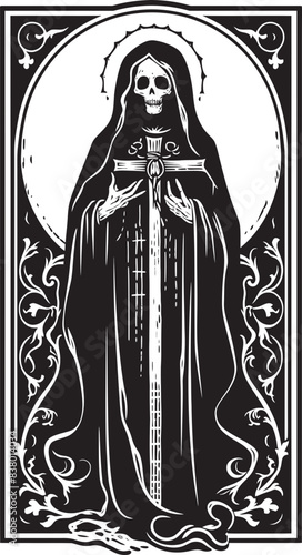 Coffin Vector Santa Muerte Cross Graphic Santa Muerte