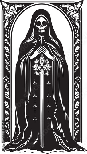 Love Graphic Santa Muerte Skeleton Icon Santa Muerte