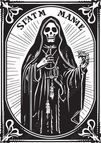 Santa Muerte Gothic Design Santa Muerte Fortune Teller Vector