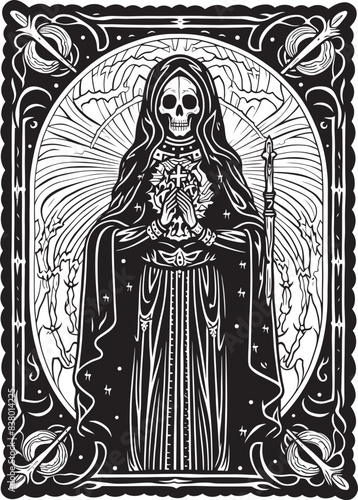 Santa Muerte Owl Icon Santa Muerte Gothic Design